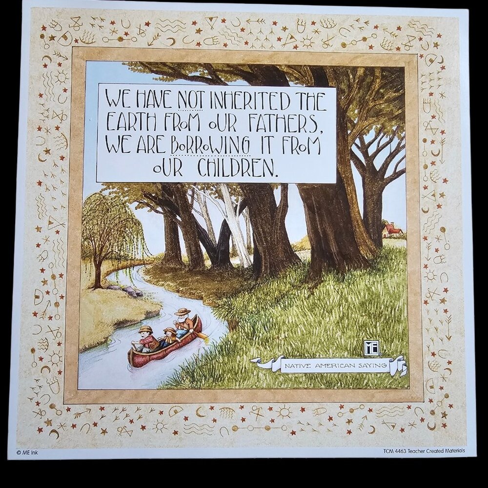 Mary Engelbreit Print Unframed Wall Art Nature Scene‎ Native American Quote 12"